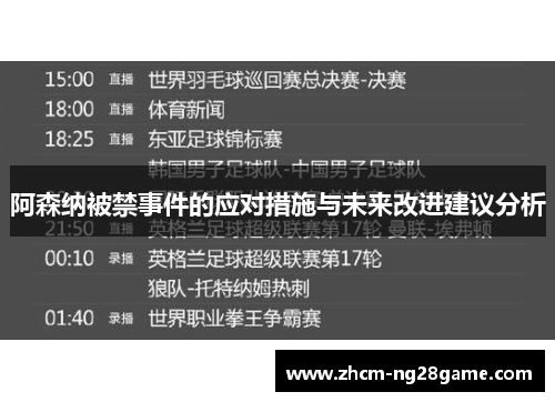 阿森纳被禁事件的应对措施与未来改进建议分析